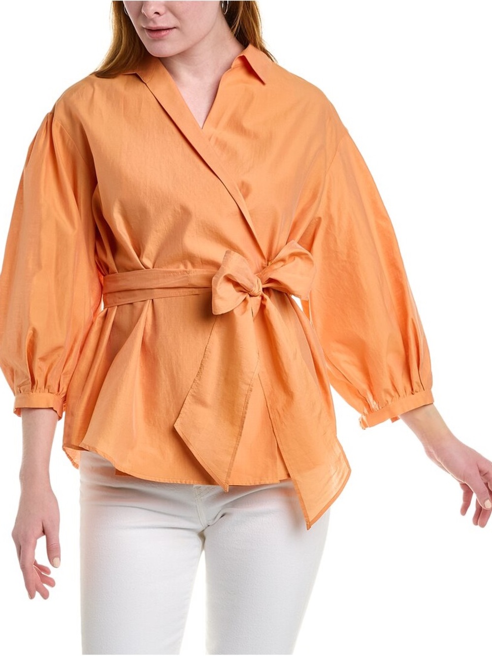 Weekend MaxMara Peach-Orange Wrap Blouse no Tie